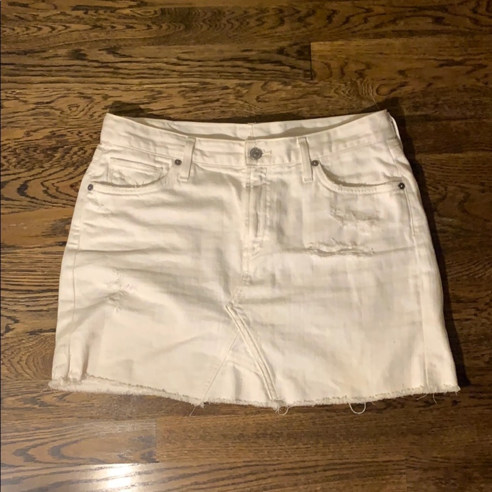 Citizens of Humanity White Jean Skirt